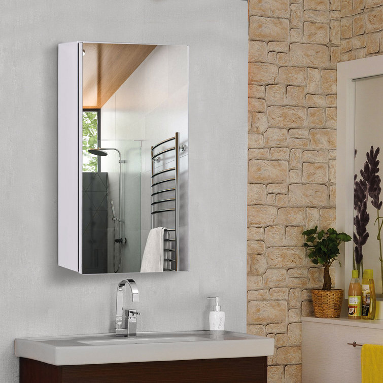 Frameless medicine cabinet deals mirror